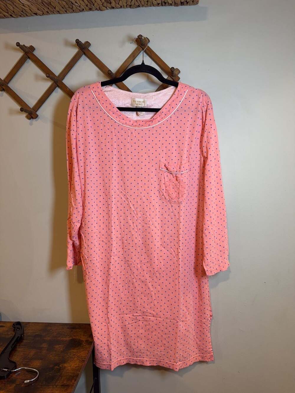 Victoria's Secret Polka Dot Cotton Sleep Shirt Size M/L